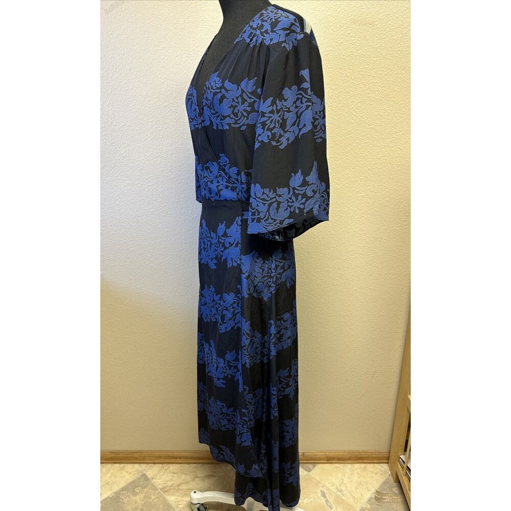 Burning Torch Womens Medium Short Sleeve Silk Cashmere Blend Wrap Dress Coquette - Picture 2 of 9